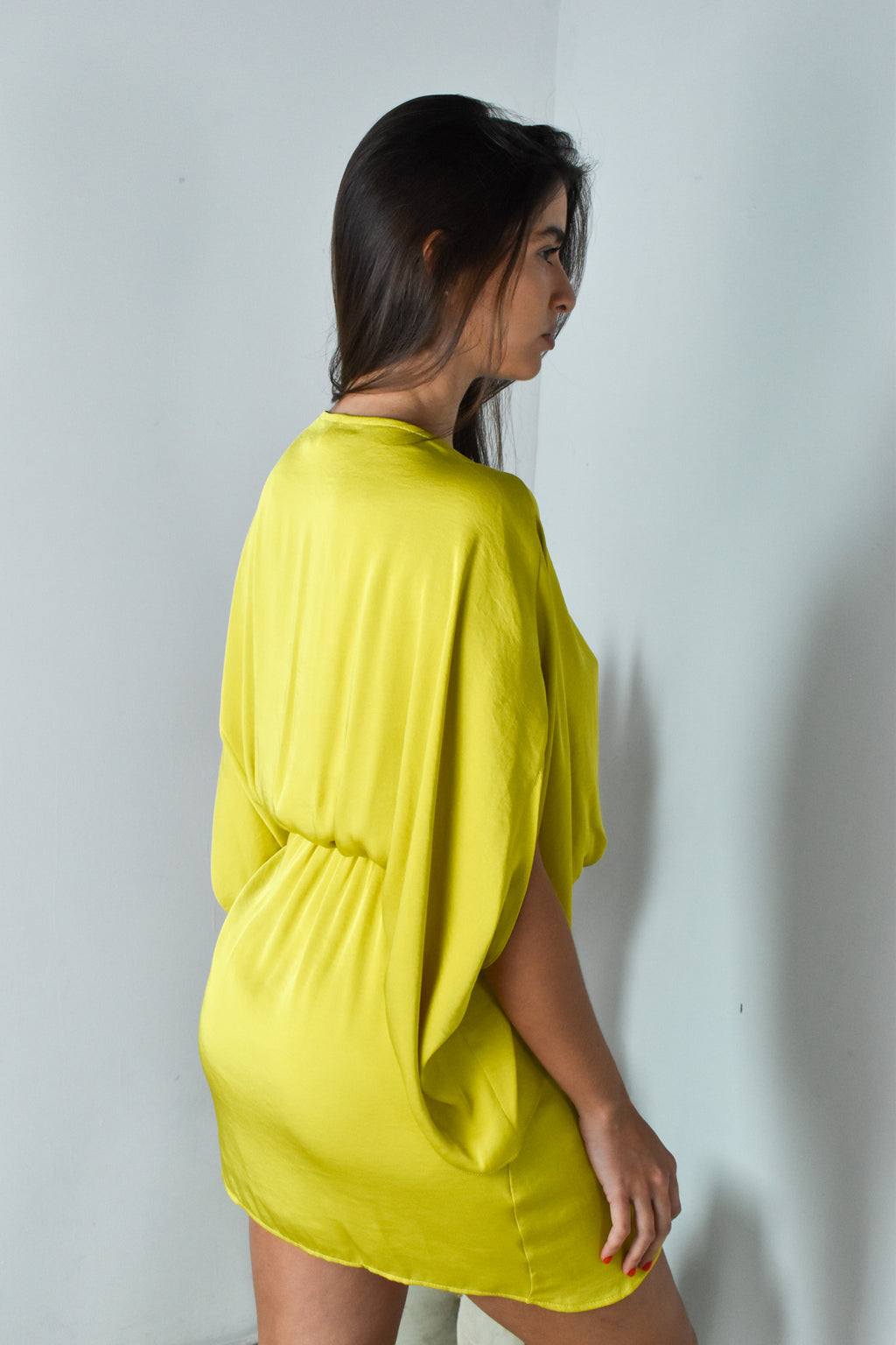 Chartreuse Wrap Dress