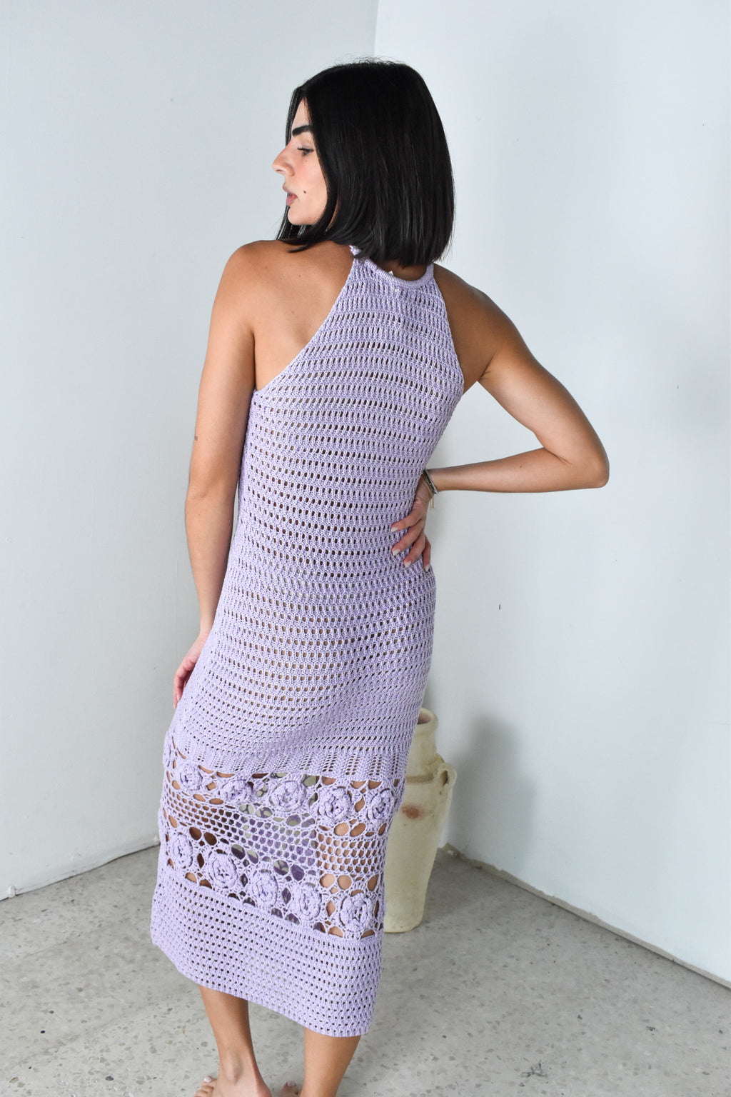 Crochet Halter Midi Dress