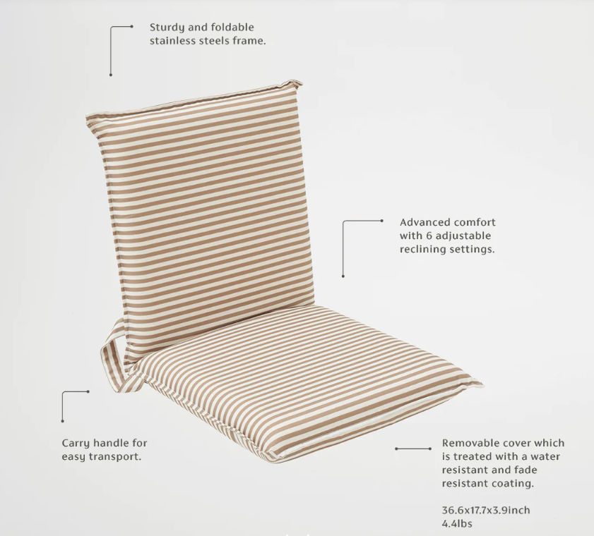 The Vacay Khaki Stripe Folding Chair
