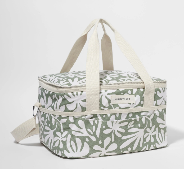 The Vacay Olive Canvas Cooler Bag