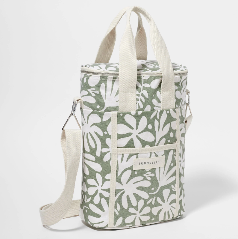 The Vacay Olive Canvas Drinks Cooler Bag
