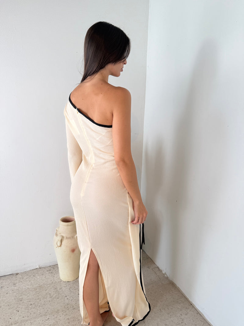One Shoulder Natural Dress