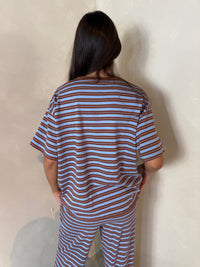 Stripe Blue Brown Set