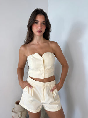 Cream Tube Top & Short Set