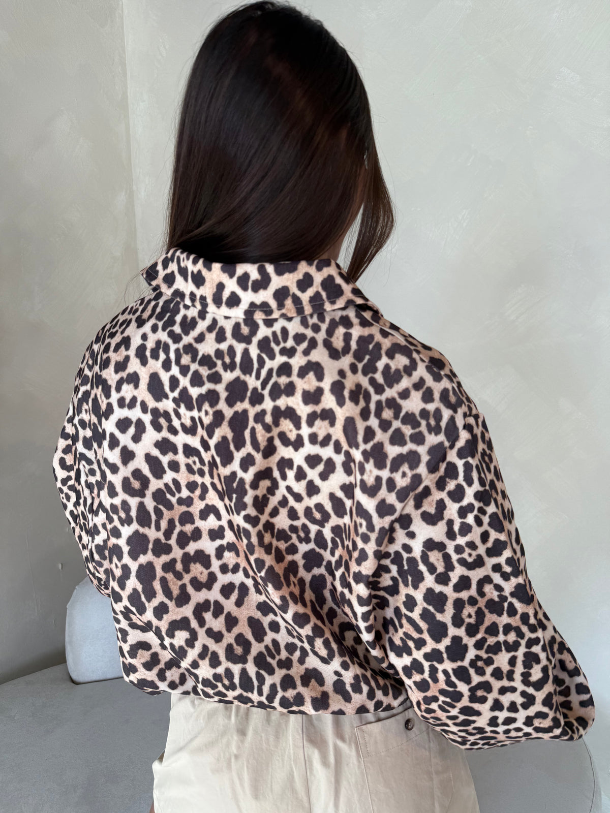 Leopard Bubble Hem Jacket