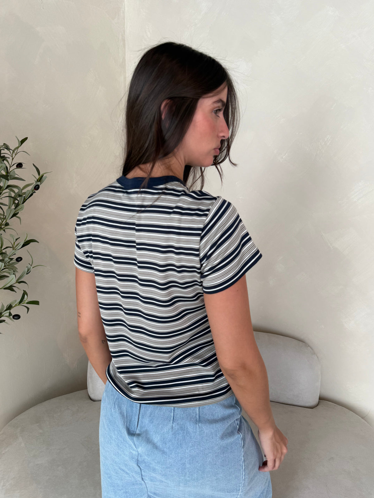 Navy Stripe SS Tee