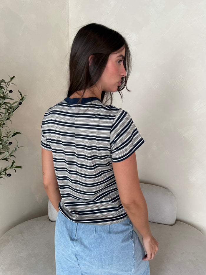 Navy Stripe SS Tee
