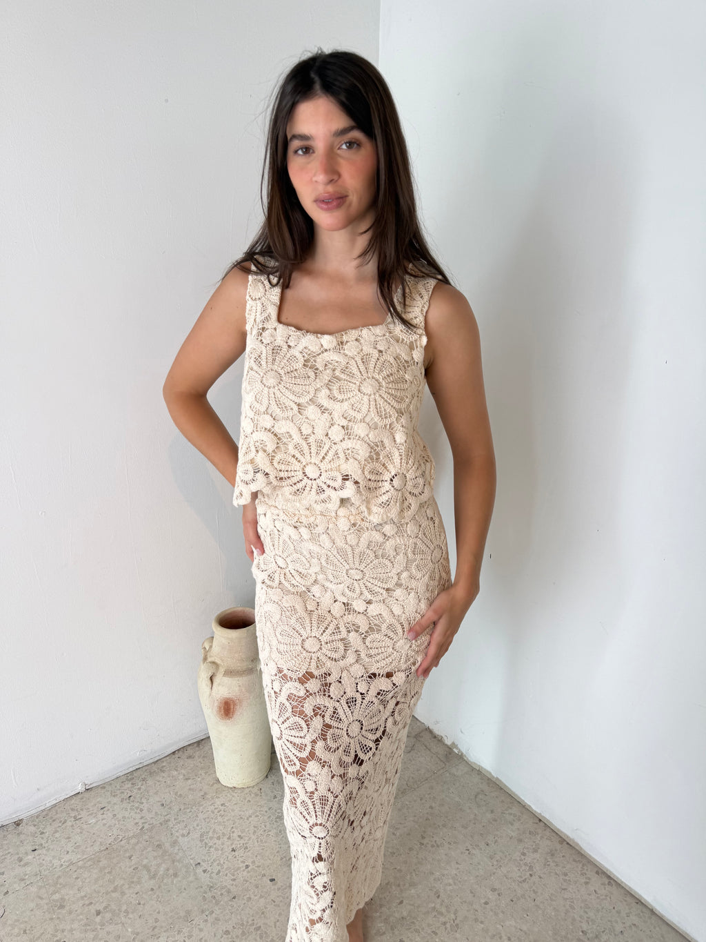 Beige Crochet Set