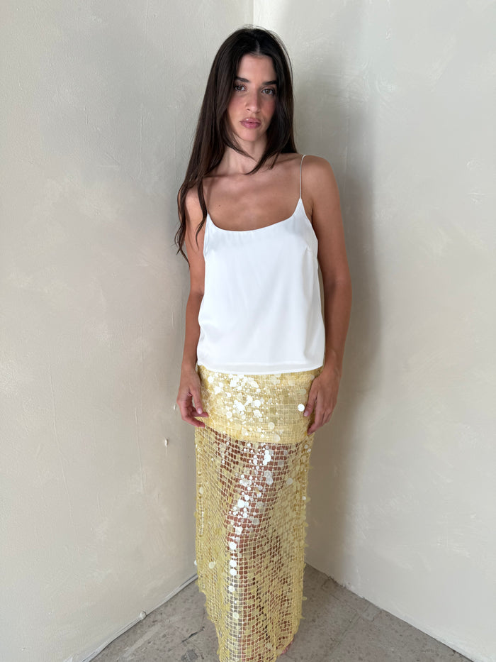 Yellow Sequin Skirt