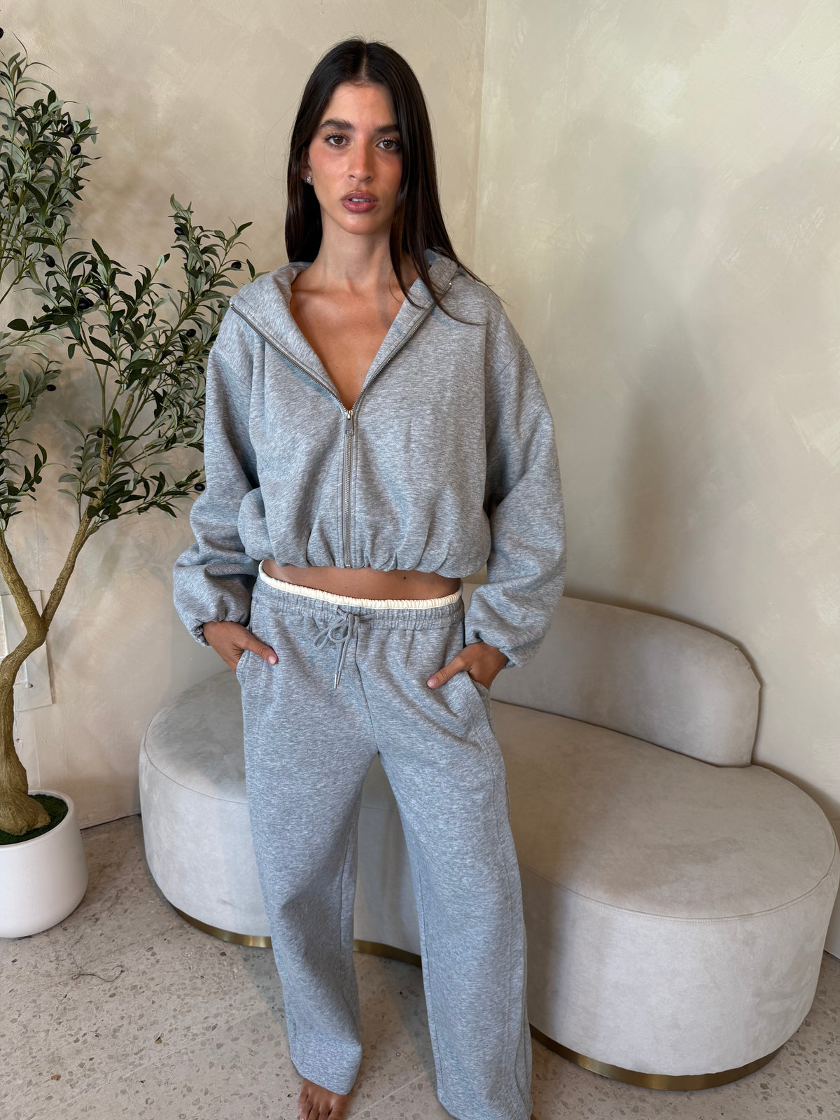 Grey Lounge Hoodie & Jogger Set