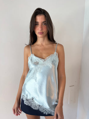 Blue Satin Cami