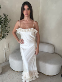 Satin Ruffle Dress