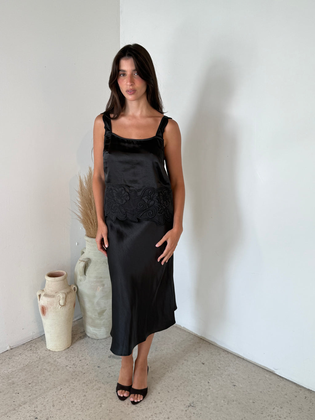 Satin Midi Skirt