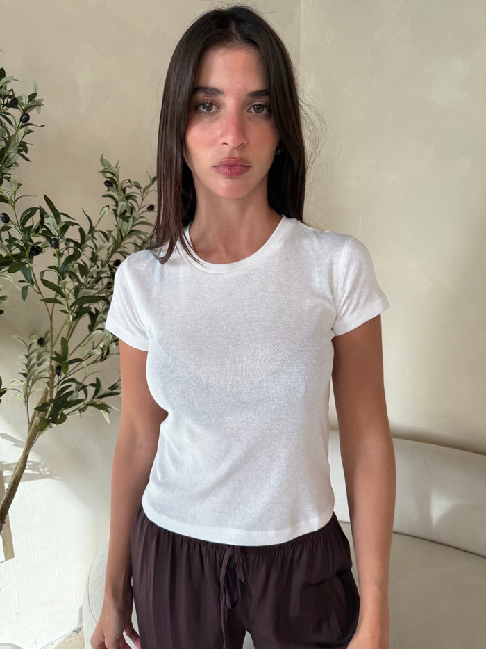White Basic Baby Tee