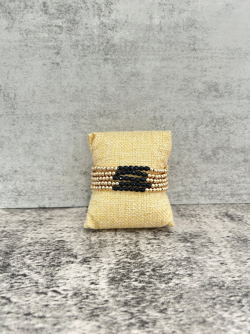 Black Center Beaded Bracelet Set
