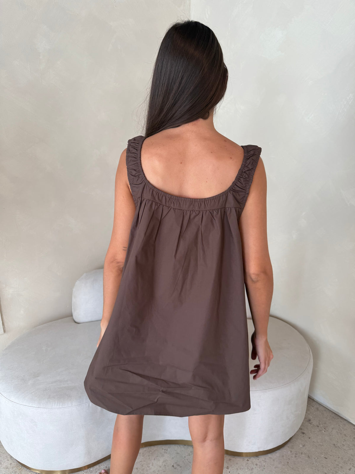 Brown Button Sun Dress