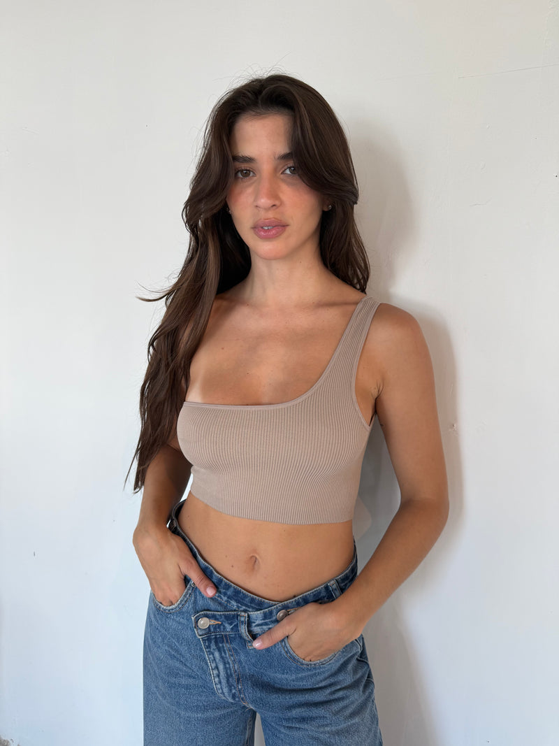 Ribbed One Shoulder ONE SIZE