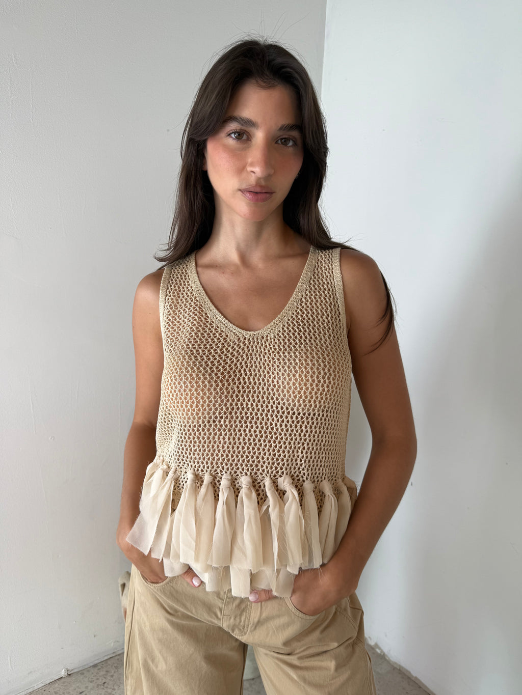 Fringe Knit Top