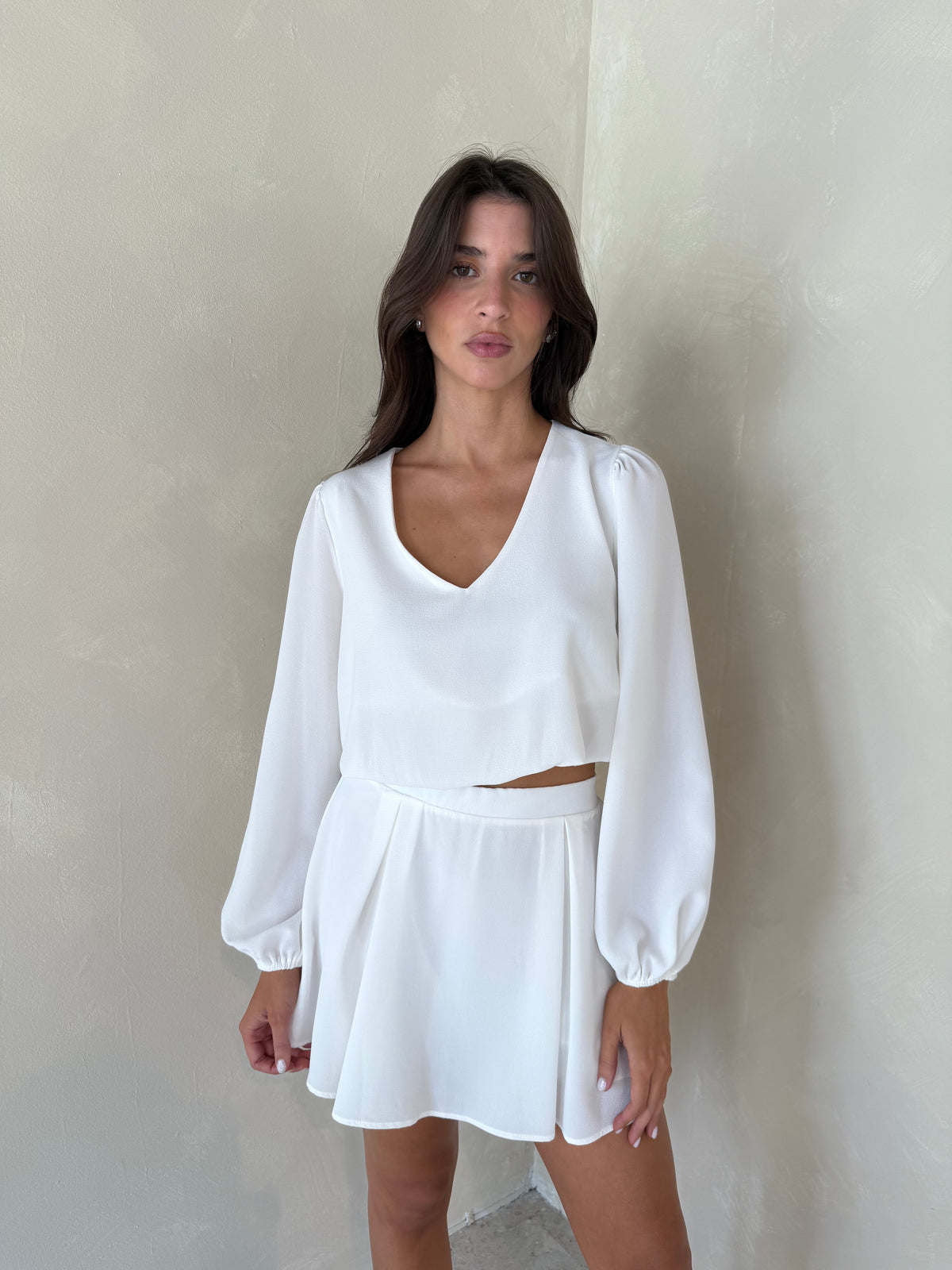 White LS & Skort Set