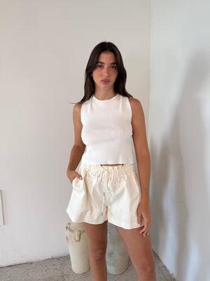 High Waisted Drawstring Shorts
