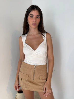 Linen Taupe Skort