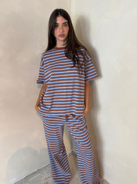 Stripe Blue Brown Set