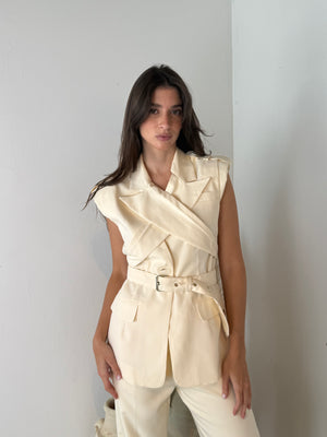 Eggshell Blazer Vest & Pant Set