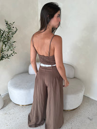 Lace Tie Wide Leg Jumsuit