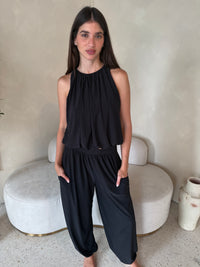 Solid Bubble Top & Pant Set