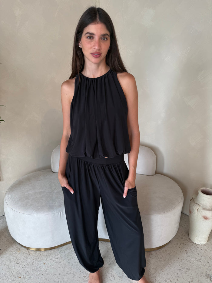 Solid Bubble Top & Pant Set