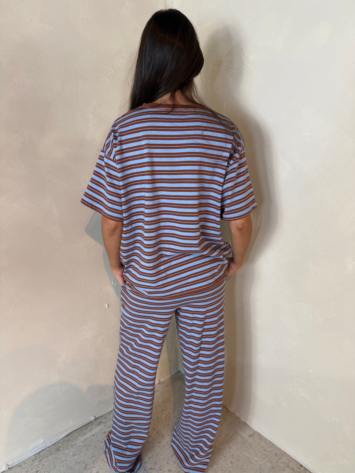 Stripe Blue Brown Set