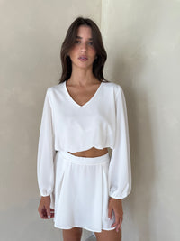 White LS & Skort Set