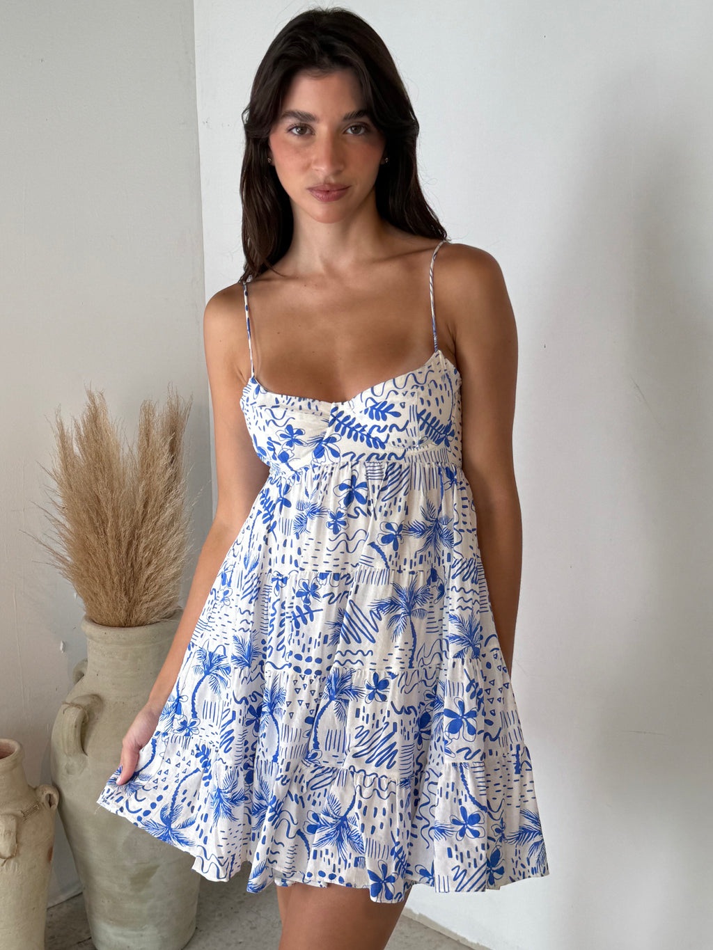 Printed Bustier Mini Dress