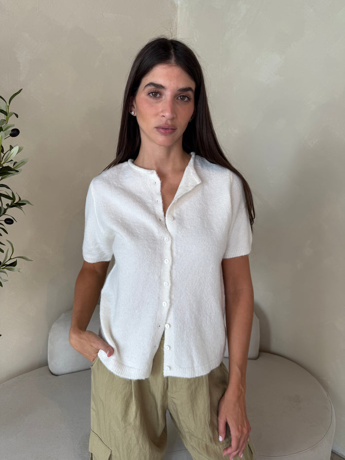 Fuzzy SS Cardigan Top