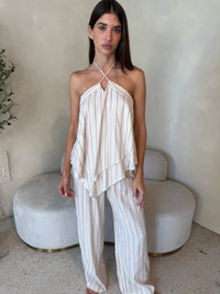Stripe Halter Top & Pant Set