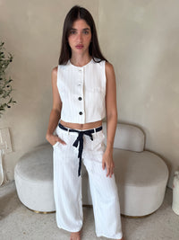 Stripe Button Vest & Pant Set
