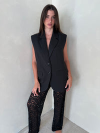 Sheer Black Lace Pants