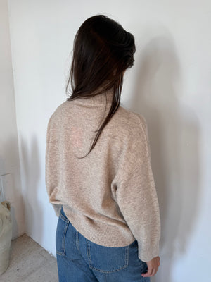 Tan Fuzzy Turtleneck