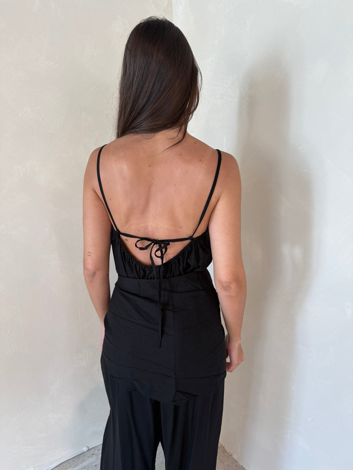 Strappy Jumpsuit with Scarf
