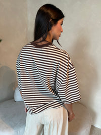 SS Brown Stripe Tee