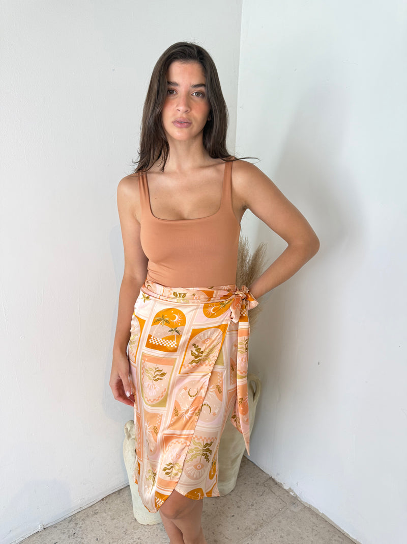 Golden Sahara Wrap Skirt