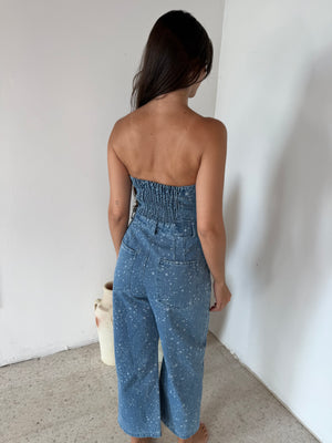 Star Denim Barrel Jumpsuit