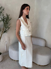 Linen Vest & Cargo Skirt Set