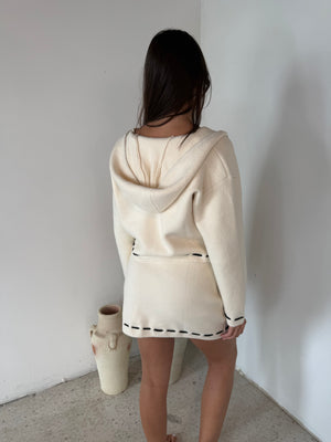 Stitch Detail Top & Knit Skirt Set