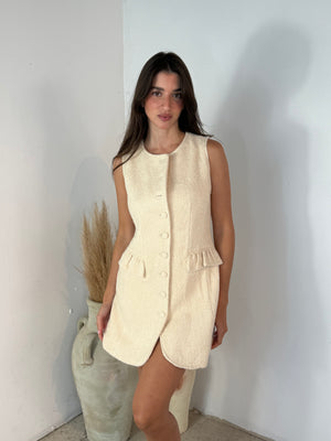 Tweed Ruffle Mini Dress