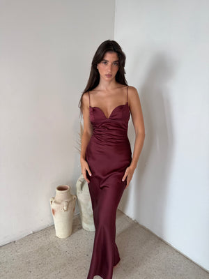 Satin Sweetheart Maxi Dress