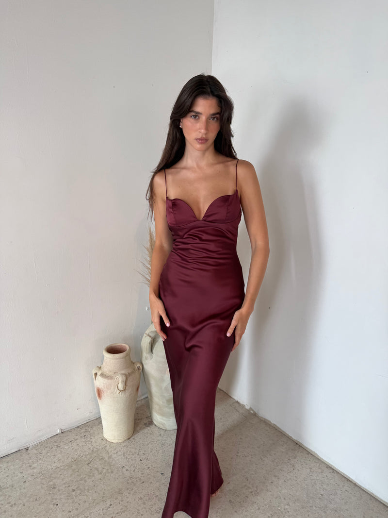 Satin Sweetheart Maxi Dress