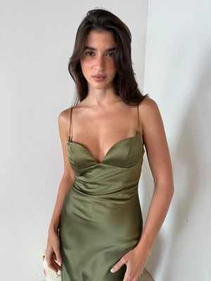 Satin Sweetheart Maxi Dress