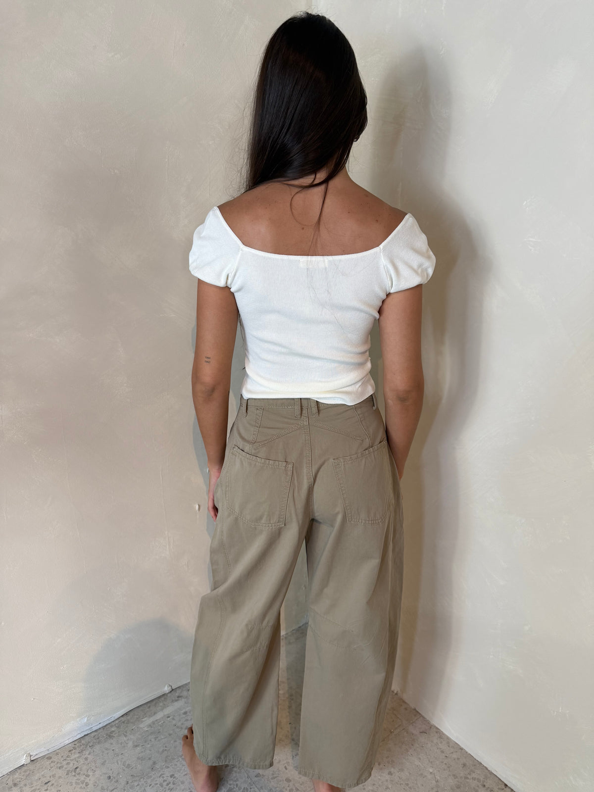 Taupe Barrel Pants