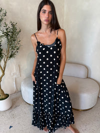Polka Frill Maxi Dress